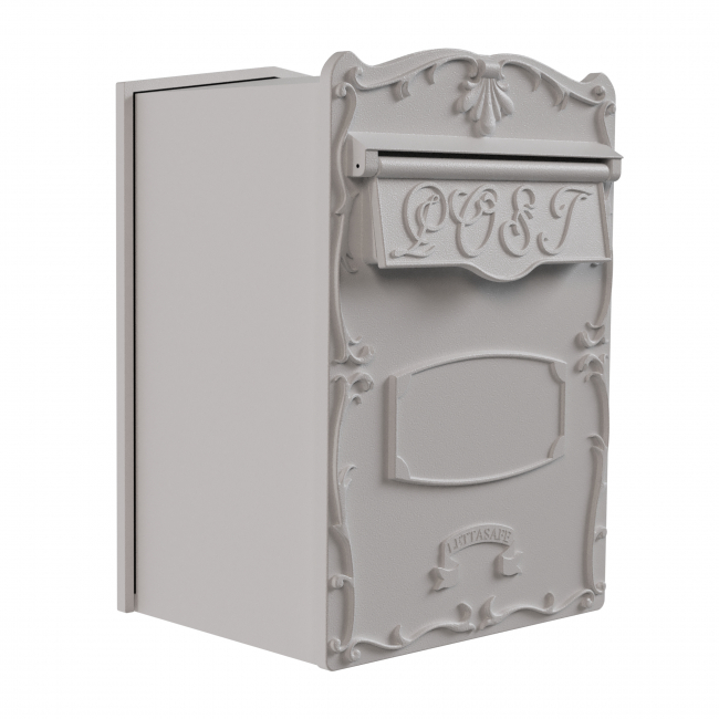 Cast Aluminium Mailbox finished in Textured White