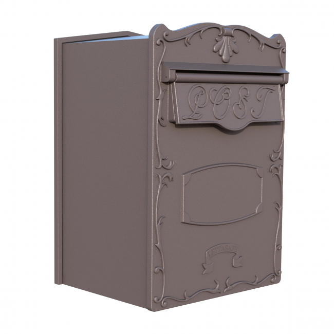Aluminium Postbox Powder Coated in RAL8019
